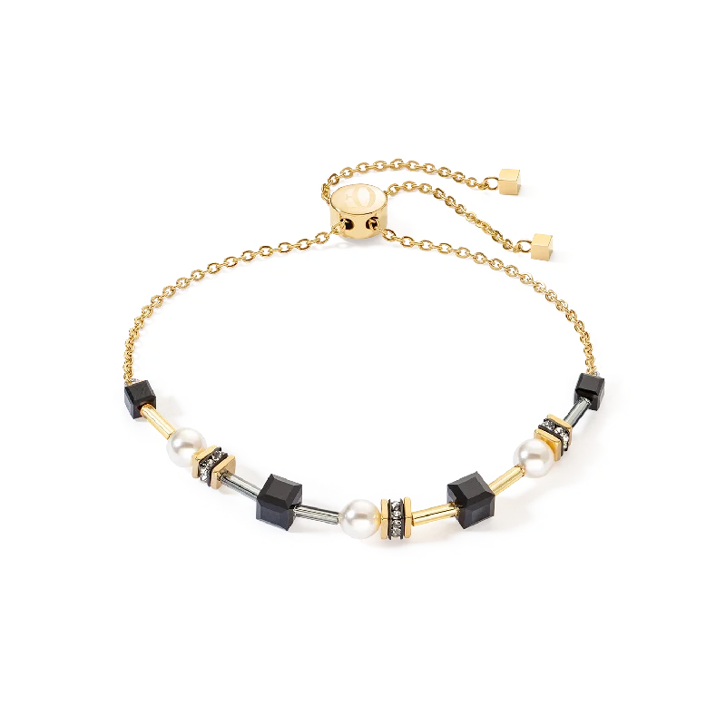 Luxury Meets Affordability – Jewelry Sale Live Now Bracelet Mysterious Cubes & Pearls gold-black