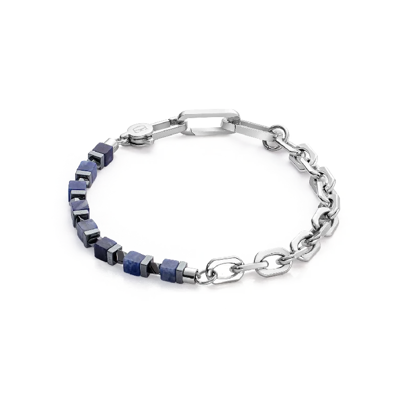 Stunning Jewelry At A Fraction Of The Price Bracelet Precious Fusion link chain blue-silver