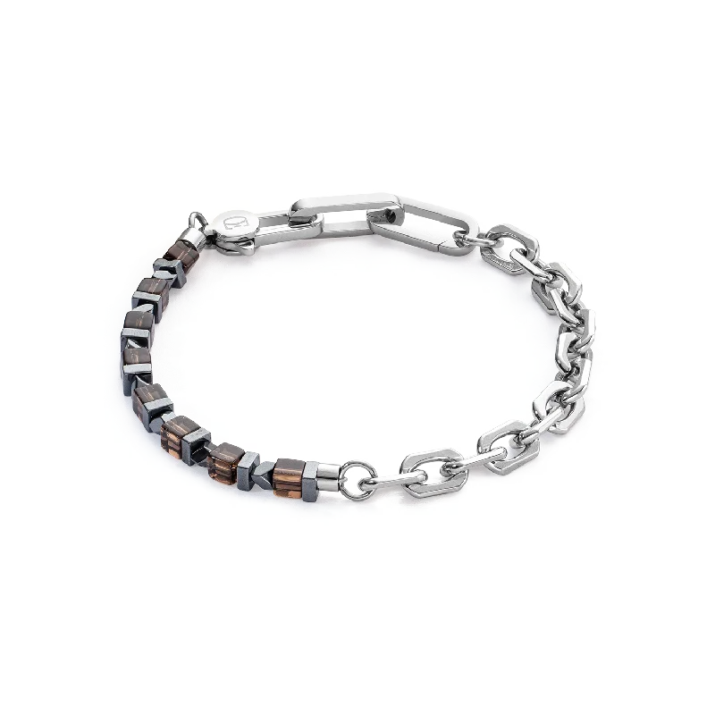 Fashion-Forward Jewelry At Incredible Prices Bracelet Precious Fusion link chain brown-silver