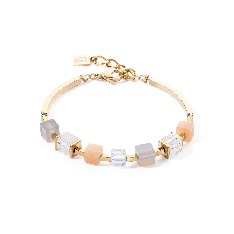 Upgrade Your Jewelry Collection For Less Bracelet Precious Statement Cubes grey-peach