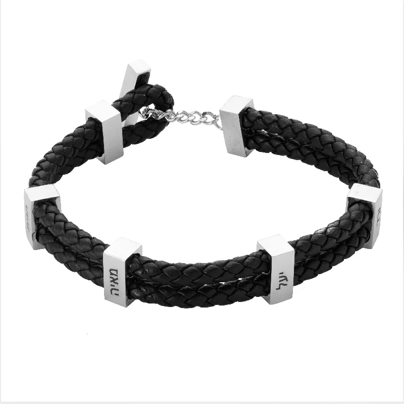 Exclusive Jewelry Sale Event – Shop Now Hebrew Customizable Braided Bracelet for Men