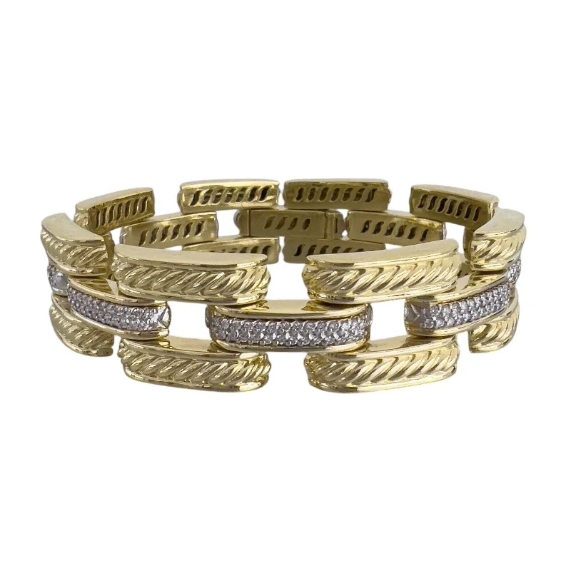 Exclusive Jewelry Bundles At Discounted Rates David Yurman Gatelin 18k Yellow Gold Pave Diamond Link Bracelet RET $17,500