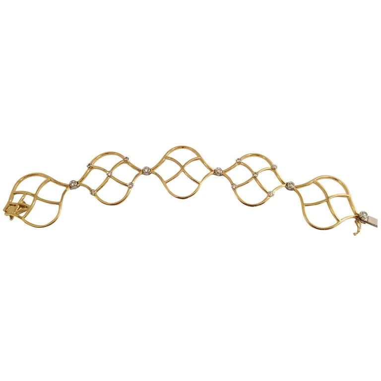 Grab Your Dream Jewelry At The Lowest Prices Diamond Gold Woven Bracelet