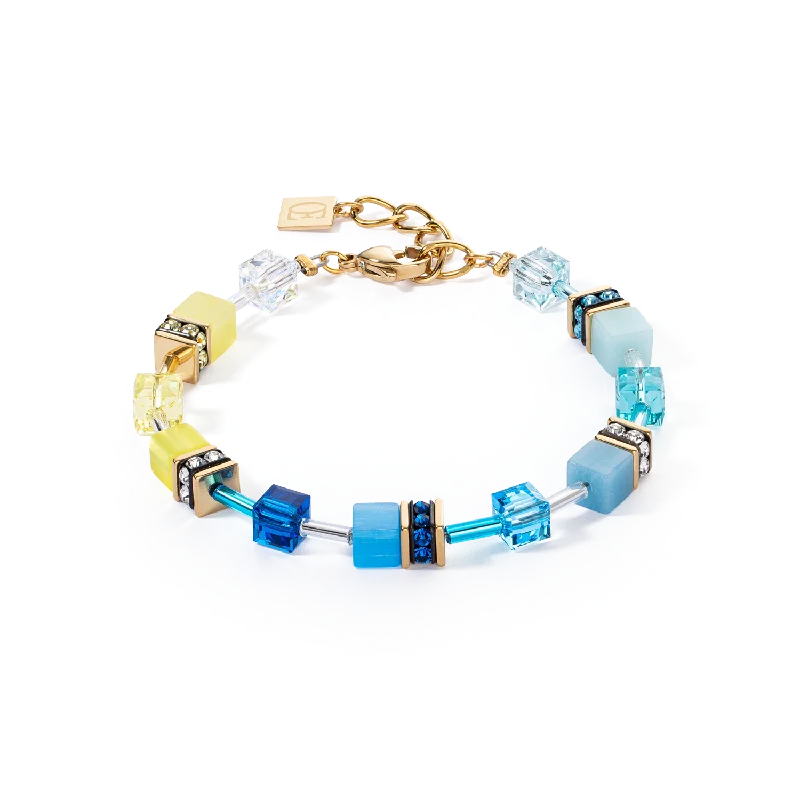 Big Discounts On Elegant Jewelry Collections GeoCUBE® Iconic bracelet turquoise-yellow