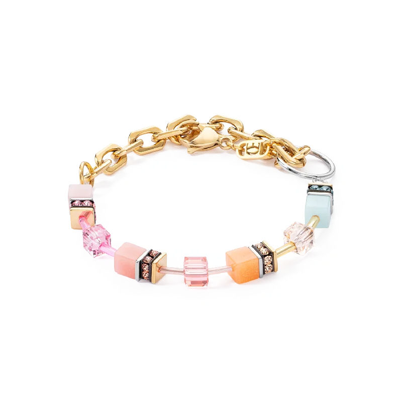 Special Jewelry Deals – Upgrade Your Collection GeoCUBE® Iconic Fusion Chain bracelet aqua-apricot