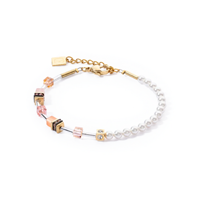 Shop High-Quality Jewelry At Jaw-Dropping Discounts GeoCUBE® Mini Fusion Pearls Bracelet Apricot Crush