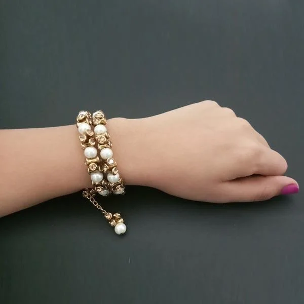 Affordable Luxury Jewelry For Every Occasion Kriaa Austrian Stone Pearl Gold Plated Bracelet