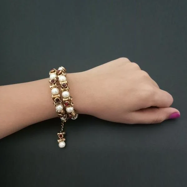 Discounted Jewelry For A Glamorous Look Kriaa Gold Plated Austrian Stone Pearl Bracelet