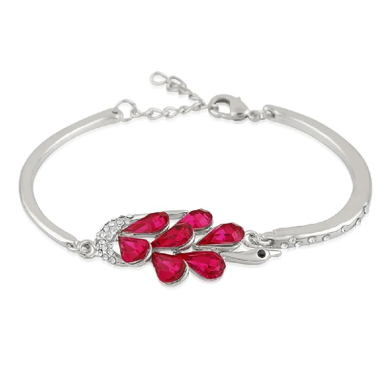 Stunning Jewelry Pieces At The Lowest Prices Ever Mahi Dazzling Solitaire Crystals Adjustable Bracelet