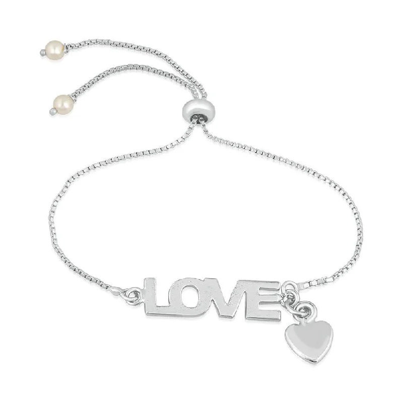 Sparkle For Less – Shop Jewelry Deals Now Mahi Eternal Love White Coloured Adjustable Bracelet