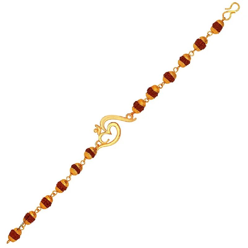 Once-A-Year Jewelry Deals – Shop Before They’Re Gone Mahi Gold Plated Divine Om Rudraksh Religious Bracelet for Men (BR1100420G)