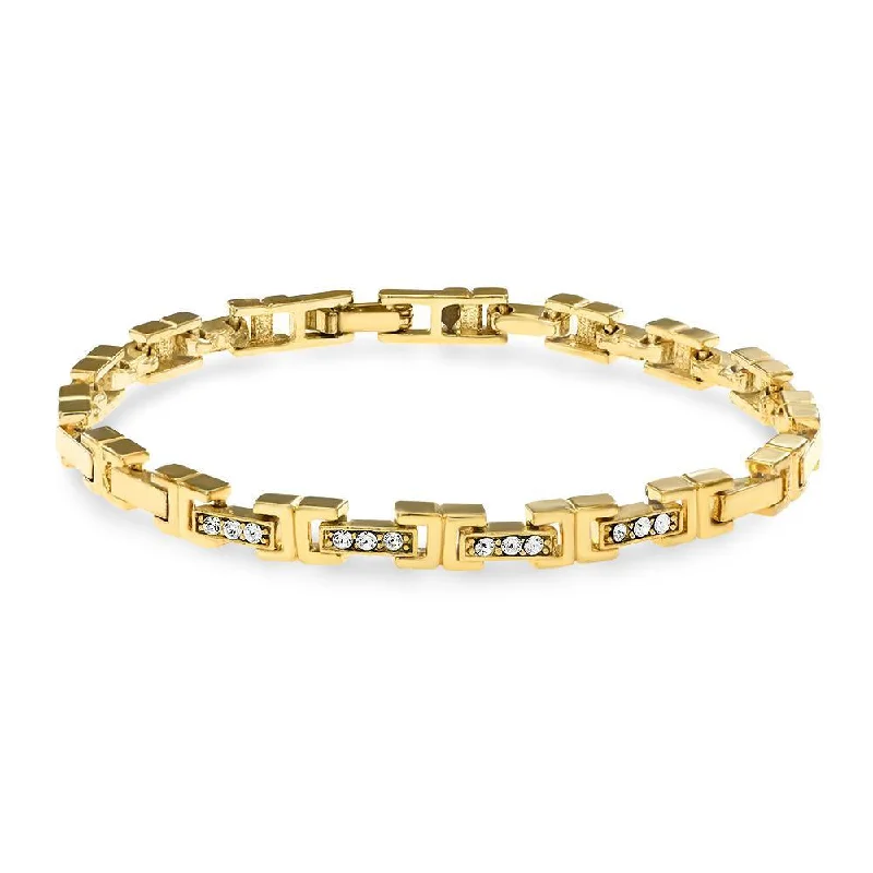 Customized Silver Jewelry For Unique Style Mahi Gold Plated Ultimate Bracelet With Crystals For Women