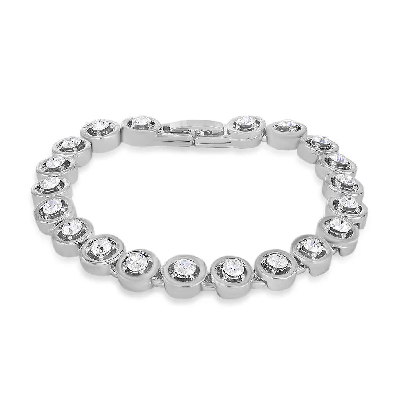 Timeless Jewelry, Timeless Savings – Don't Wait Mahi Rhodium Plated Captued Beauty Bracelet With Crystals For Women