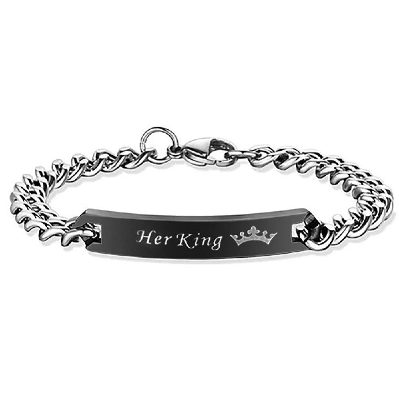 Special Deals On Handcrafted And Designer Jewelry Mahi Rhodium Plated Glamorous Her King Love Bracelet