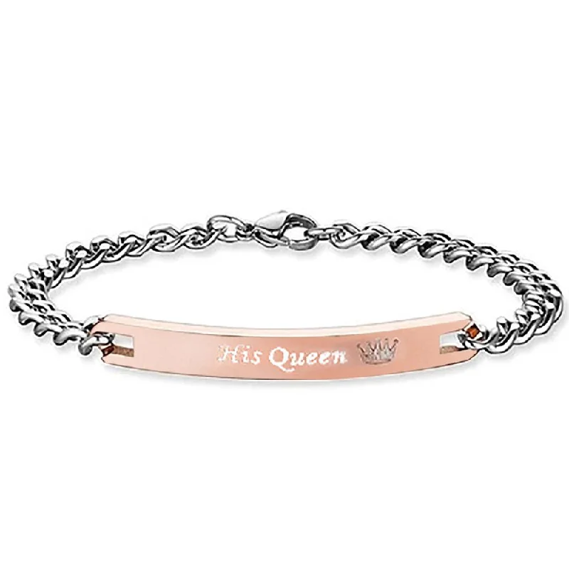 Seasonal Jewelry Sale – Upgrade Your Style Today Mahi Rhodium Plated Glamorous His Queen Love Bracelet