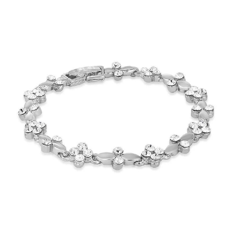 Final Call – Shop Exquisite Jewelry Before It's Gone Mahi Rhodium Plated Locks Of Love Bracelet With Crystals For Women