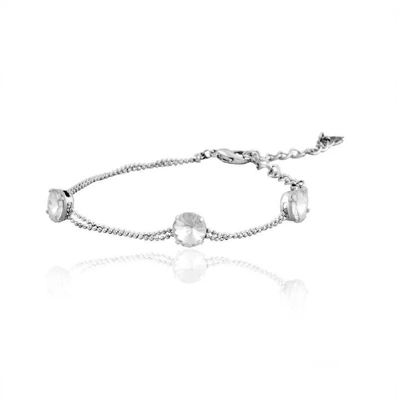 Limited-Time Jewelry Sale – Elegant Styles At Less Mahi Rhodium Plated Solitaire Charm Bracelet Made With Swarovski