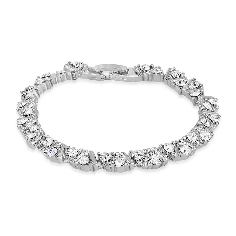 Best-Selling Jewelry Styles Now At Exclusive Discounts Mahi Rhodium Plated Special Moments Bracelet With Crystals For Women