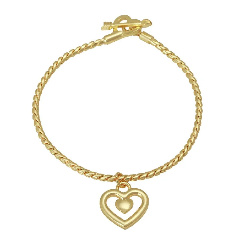 Seasonal Jewelry Sale – Upgrade Your Collection Mahi Valentine Crystal Heart Gold Plated Bracelet For Women