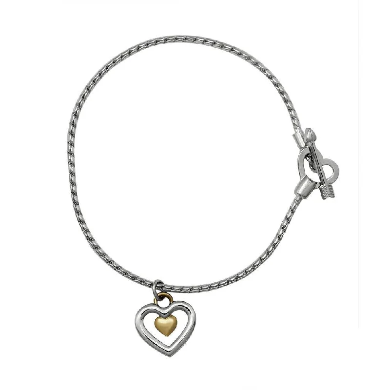 Special Offers On Handcrafted And Designer Jewelry Mahi Valentine Crystal Heart Gold Rhodium Plated Bracelet For Women