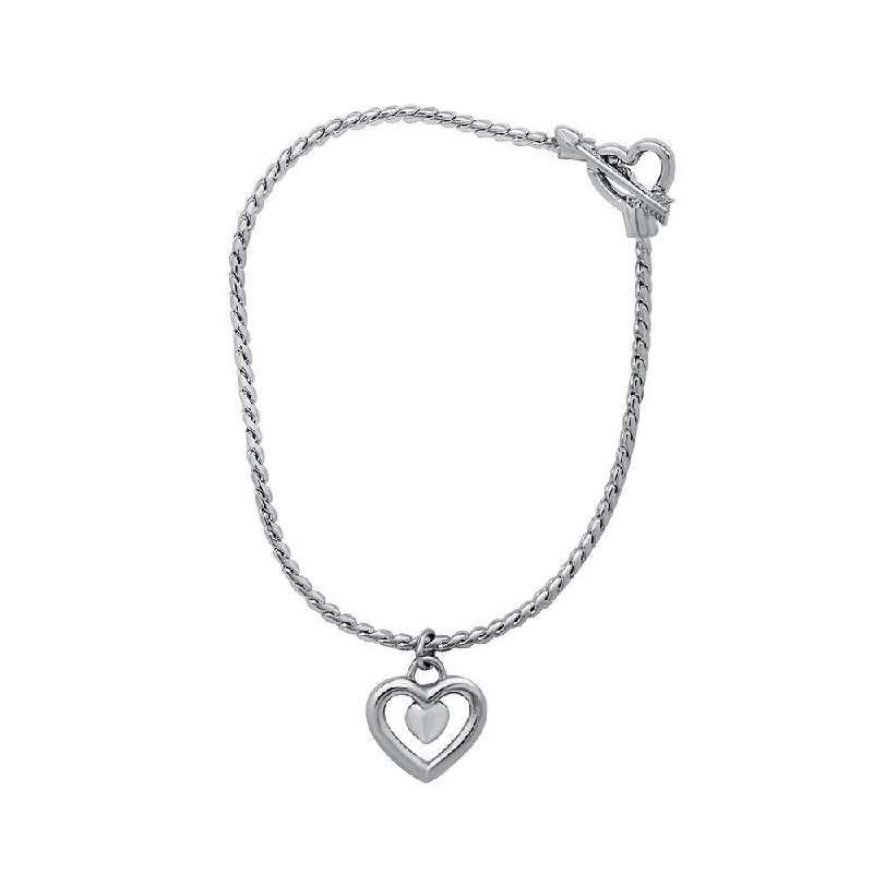 Flash Sale On Exquisite Jewelry – Don't Miss Out Mahi Valentine Crystal Heart Rhodium Plated Bracelet For Women