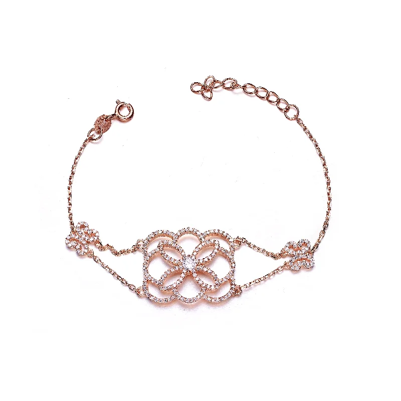 Sparkle For Less – Shop Jewelry Deals Now Palais Rose Gold Lace Pattern Bracelet