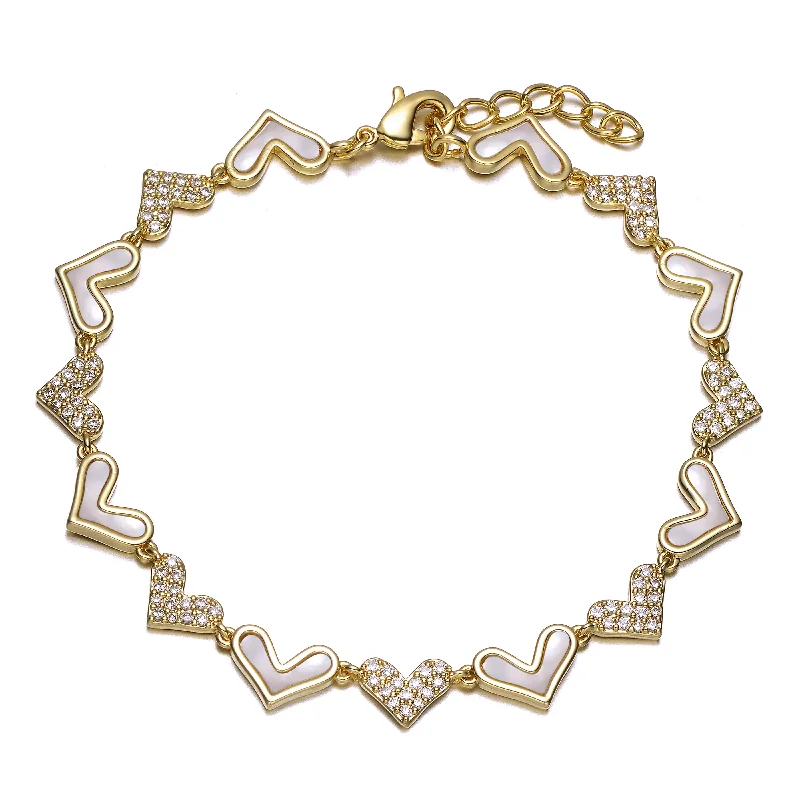 The Perfect Jewelry Piece At The Perfect Price Marie Mother of Pearl Heart Link Bracelet