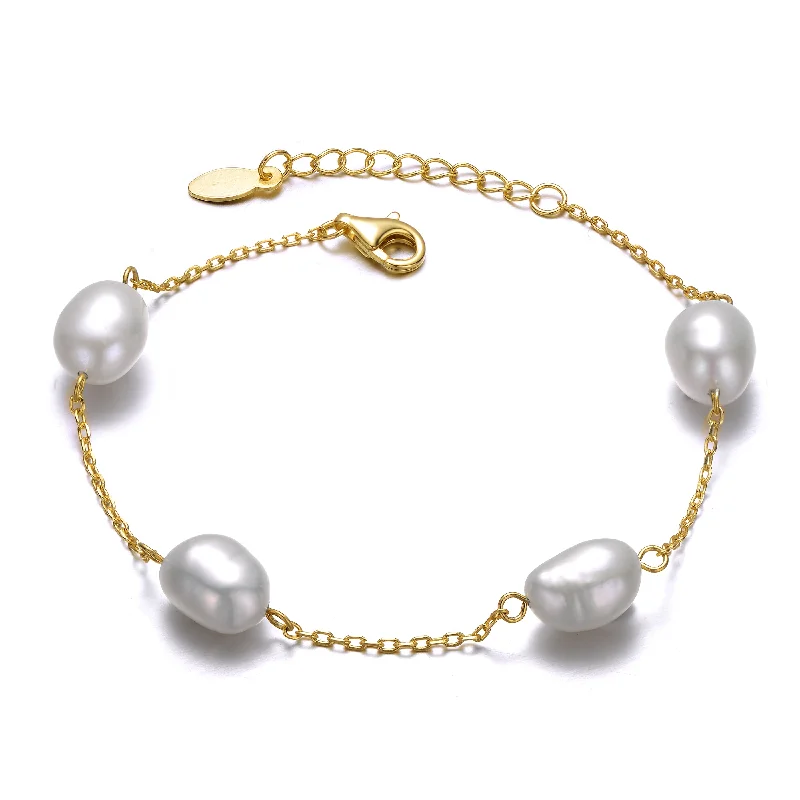 Make Every Moment Shine – Jewelry Discounts Available Brigitte Golden Dainty Chain Pearl Bracelet