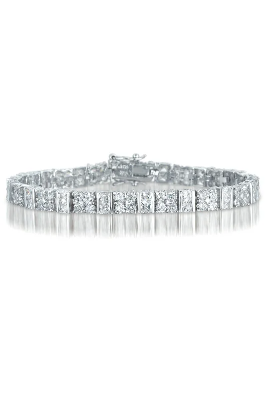 Premium Diamond Jewelry At Once-In-A-Lifetime Discounts La Roche Silver Square CZ Bracelet