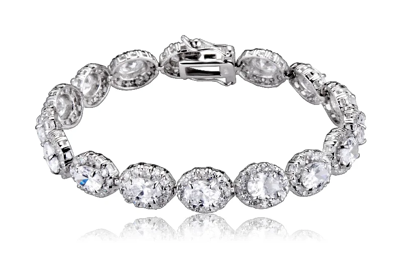 Accessorize For Less – Luxury Jewelry At Affordable Prices Sterling Silver Cubic Zirconia Oval Shape Bracelet