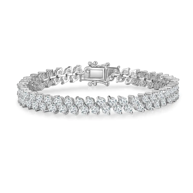 High-Quality Gemstone Jewelry For Special Occasions Déco  Icicle Double Row Tennis Bracelet