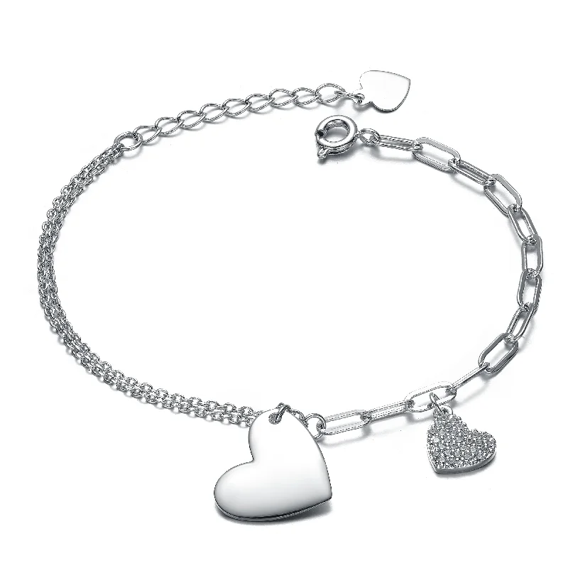 Dazzle In Elegance With Our Biggest Jewelry Sale Coeur Heart Charm Adjustable Bracelet