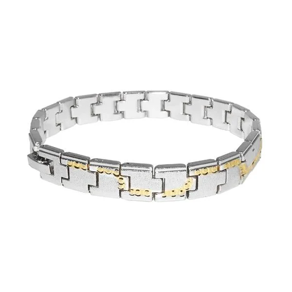 Exclusive Jewelry Sale – Sparkle For Less Urthn 2 Tone Plated Chain Mens Bracelet - 1403601