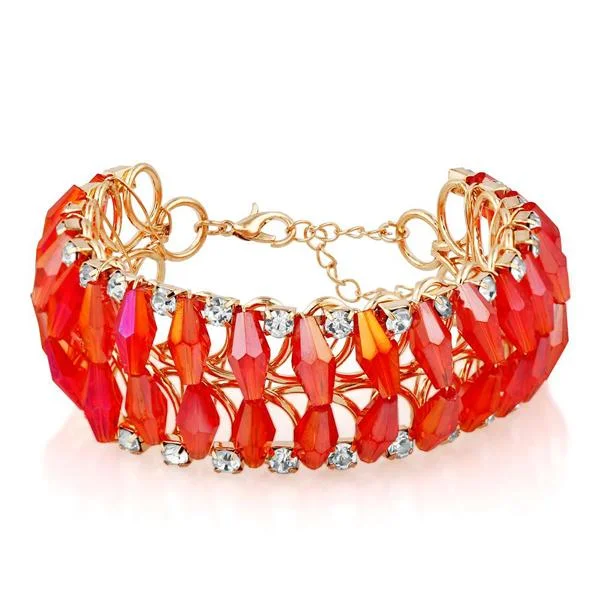 Premium Jewelry At Special Low Prices For A Limited Time Urthn Crystal Stone Gold Plated Bracelet - 1403104C