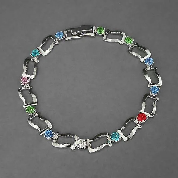 Premium Jewelry Now Available At Special Discounts Urthn Multi Colour Austrian Stone Bracelet - 1400523