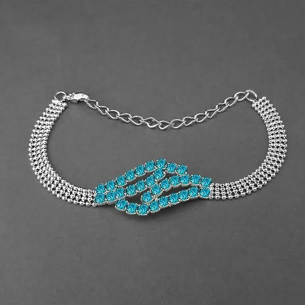 Luxury Jewelry At Unbeatable Discounts Urthn Silver Plated Blue Austrian Stone Bracelet - 1401711