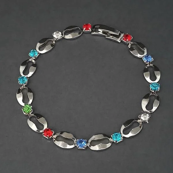 Limited-Time Offer On Elegant Jewelry Pieces Urthn Silver Plated Multi Color Austrian Stone Bracelet