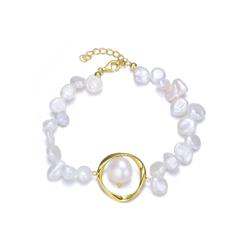 Sparkle For Less – Shop Our Limited-Time Jewelry Deals Brigitte Pearl Circle Eye Golden Bracelet