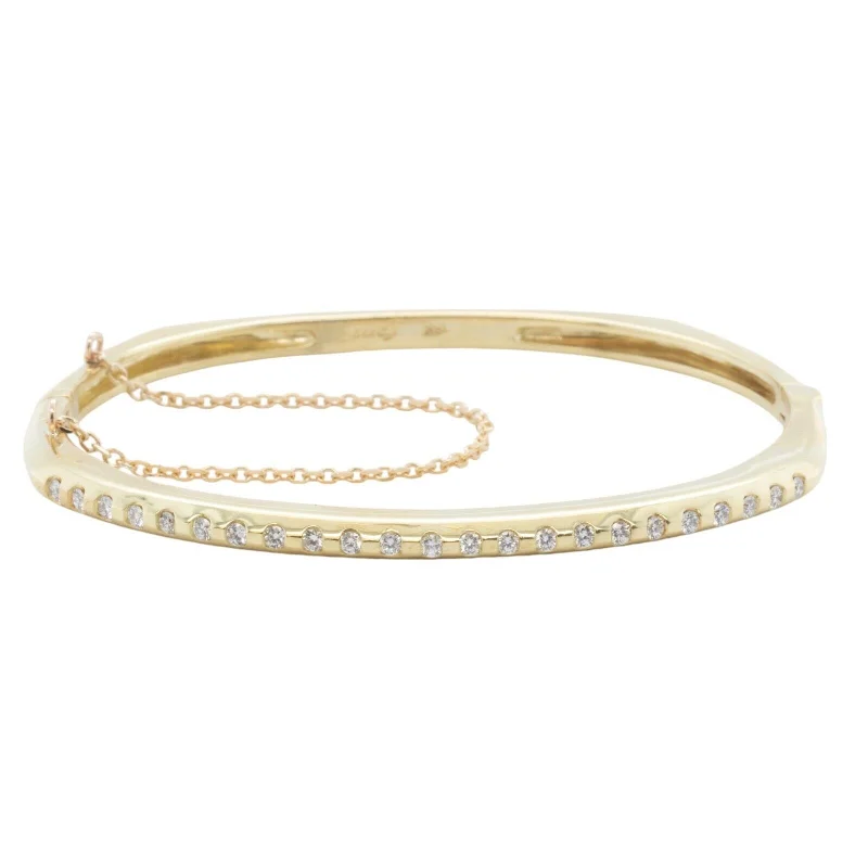 Don't Miss Our Biggest Jewelry Sale Of The Season Vintage Fana 18k Yellow Gold Diamond Bangle Bracelet 0.50ctw G VS 25.2g 6.5"