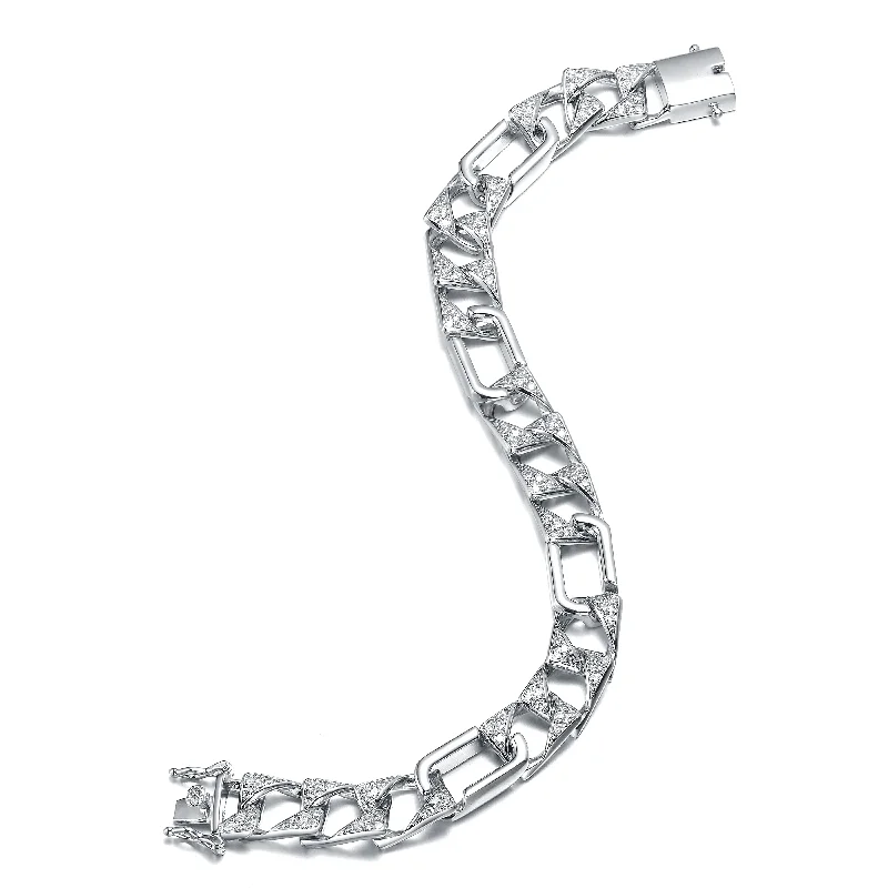 Jewelry Clearance Sale – Final Reductions Belleville Chunky Chain Link Silver CZ Statement Bracelet