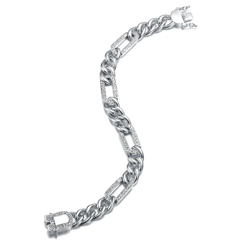 Personalized Jewelry Sale – Meaningful Gifts At Great Prices Belleville Chunky Chain Silver CZ Studded Statement Bracelet