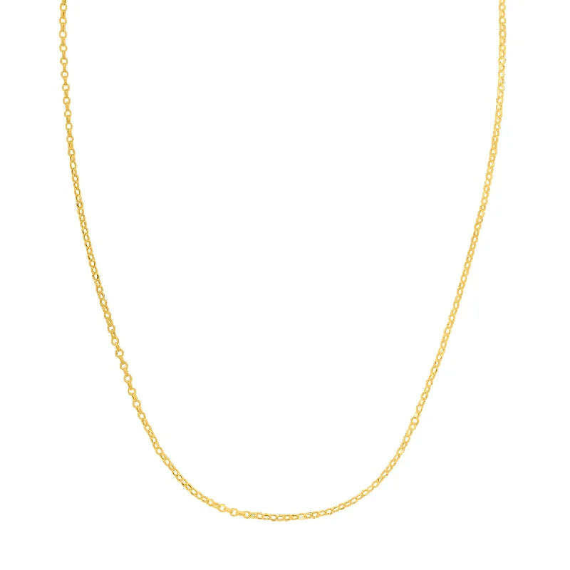 14K 1.4mm Double Extendable Lite Rolo Chain