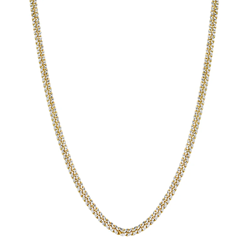 14K 4mm Pave Classic Miami Cuban Chain