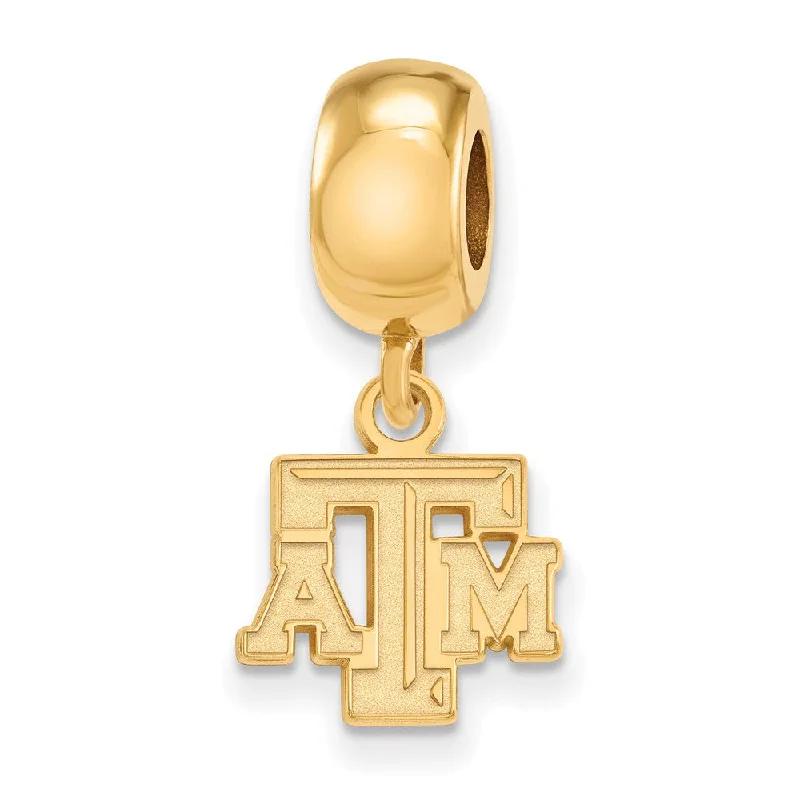 14k Gold Plated Silver Texas A&M Univ. XS 'ATM' Dangle Bead Charm