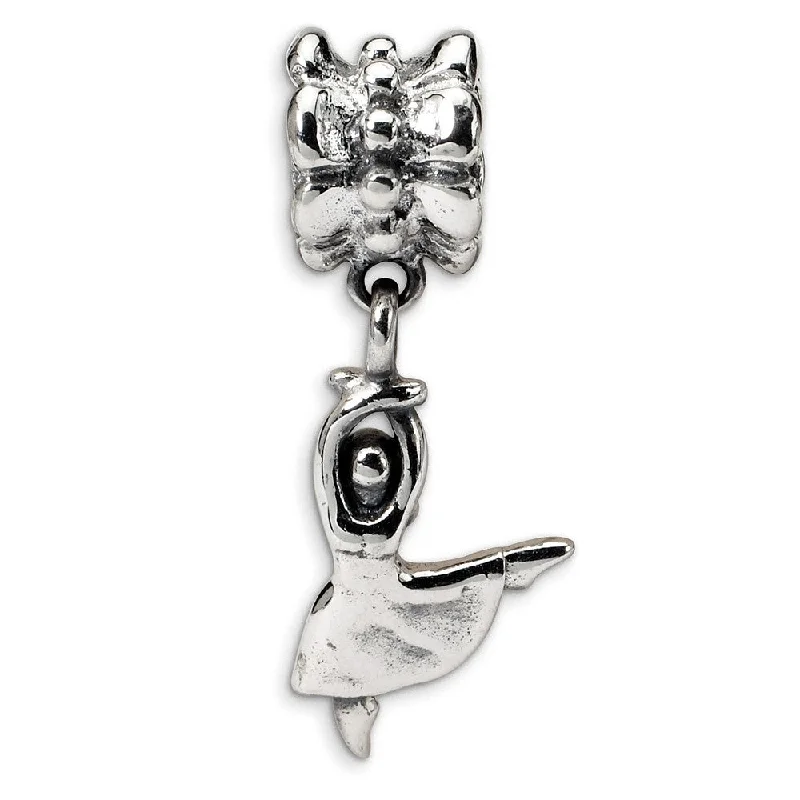 Sterling Silver Ballet Dancer Dangle Bead Charm