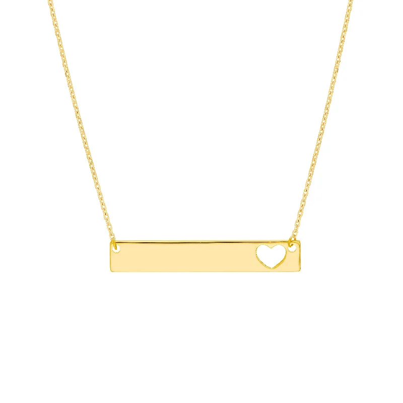 Bar Necklace with Heart Cutout