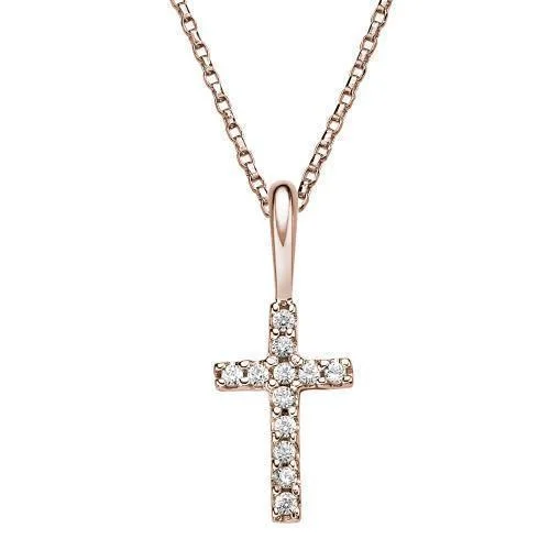 Cross pendant in 10 carat rose gold