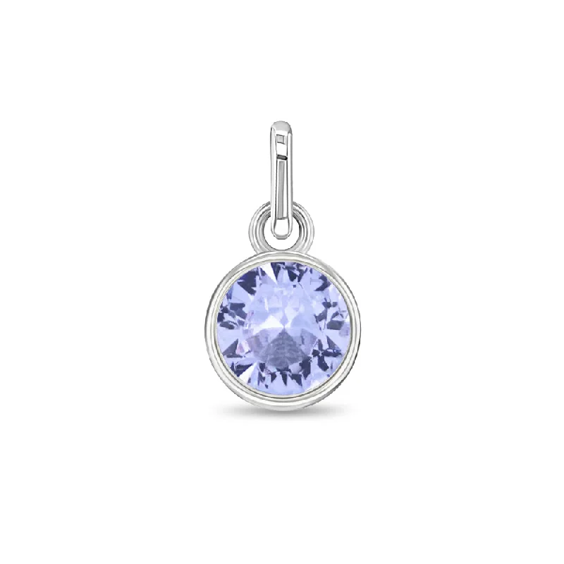 CZ Birthstone Charm June – Alexandrite Kids / Children's / Girls for Charm Bracelet - Sterling Silver