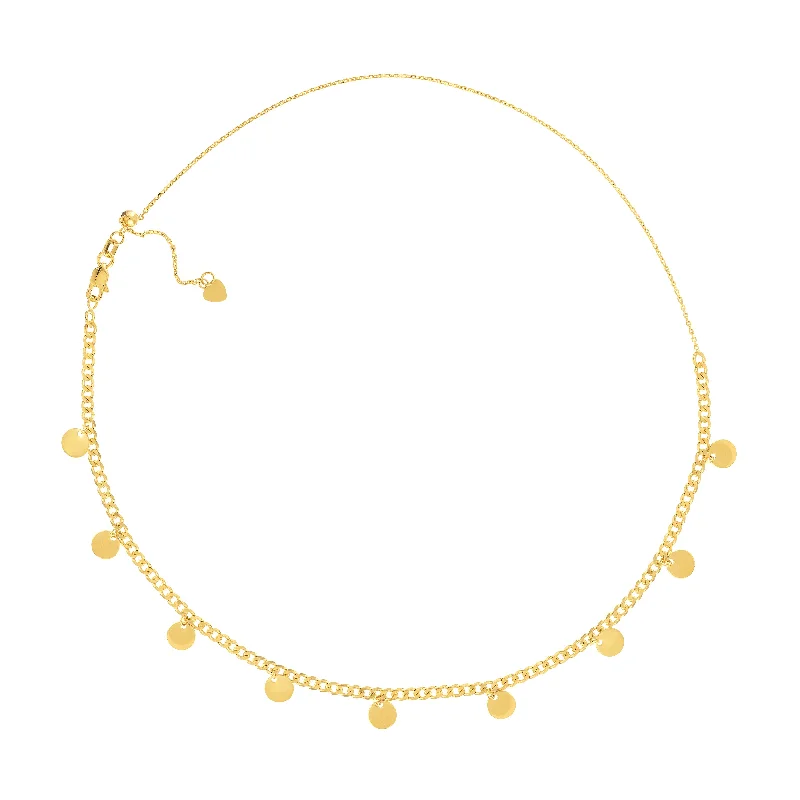 Disc Dangles Open Curb Chain Choker