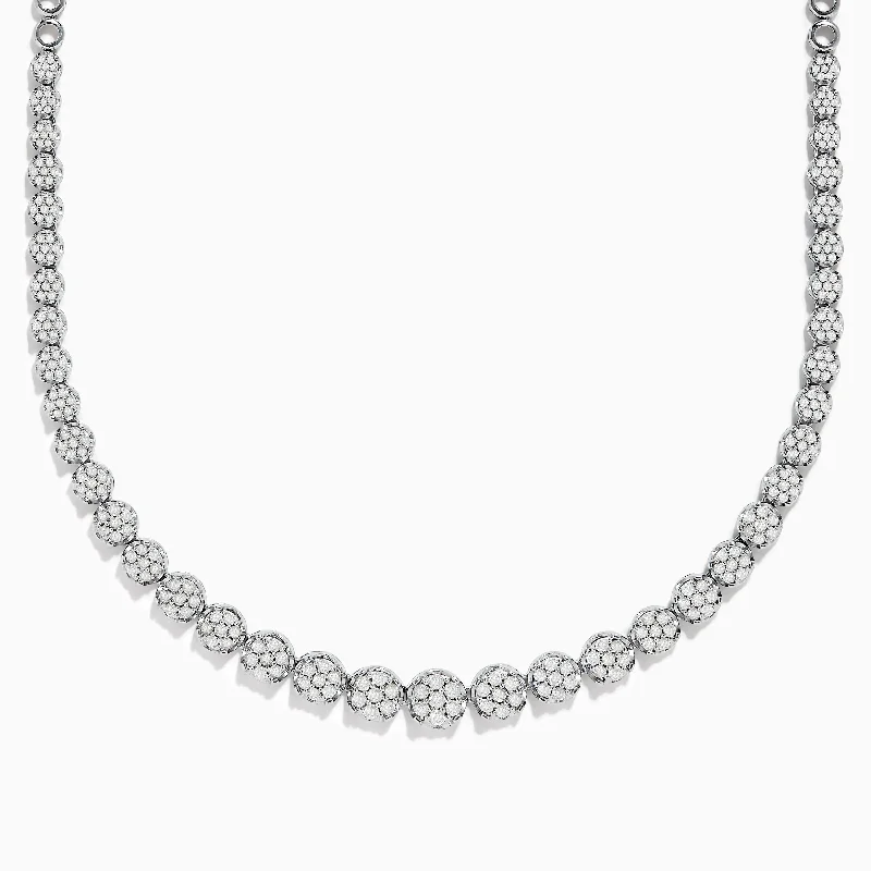 925 Sterling Silver Diamond Bouquet Necklace